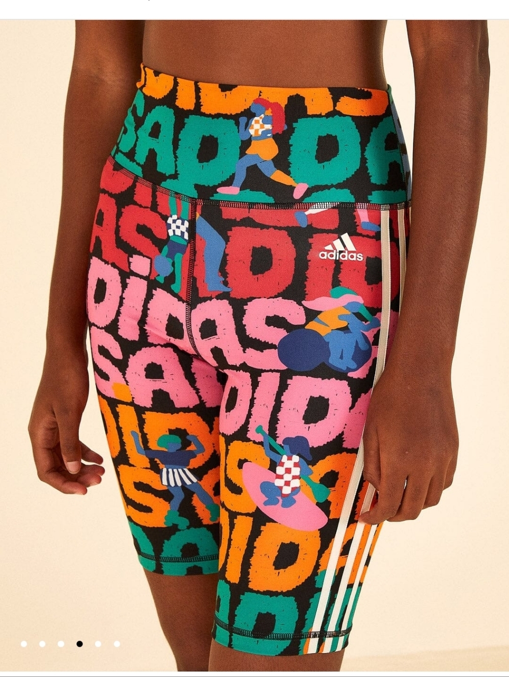 Farm Rio x Adidas Cropped Hoodie & Shorts Set – Colorful 3-Stripes (Worn Once) - Picture 3 of 5